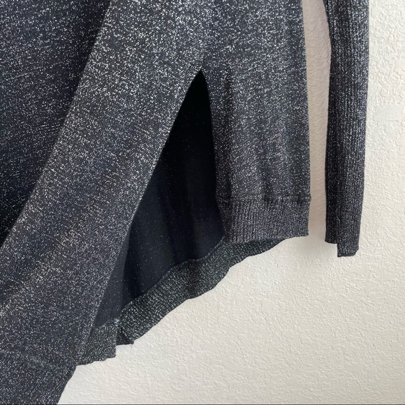 Hannah Long Sleeve Black Shimmer Metallic Top Size XL - Picture 8 of 9